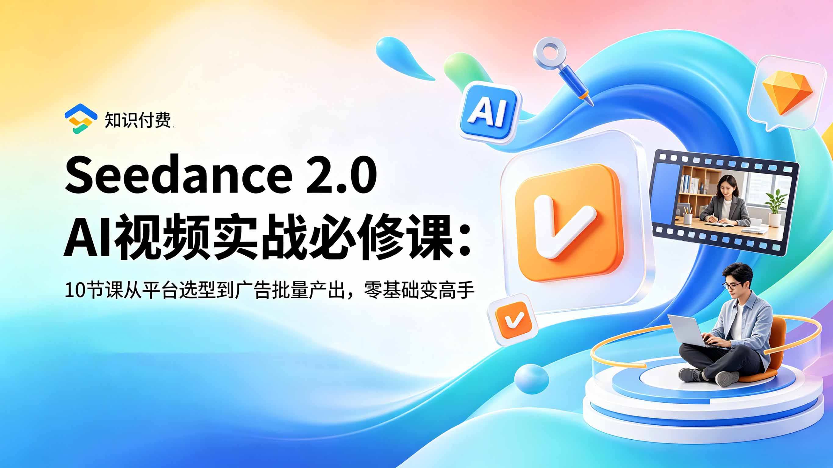 Seedance 2.0 AI视频实战必修课：10节课从平台选型到广告批量产出，零基础变高手-吾爱云课堂