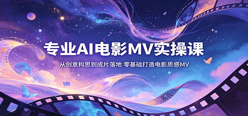 专业AI电影MV实操课：从创意构思到成片落地，零基础打造电影质感MV-吾爱云课堂