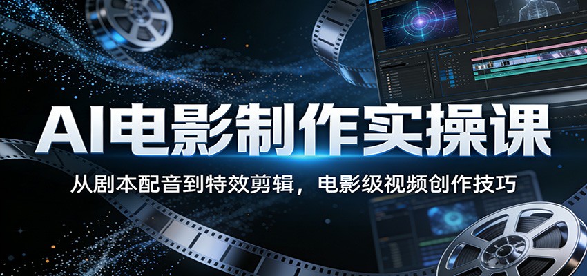 AI电影制作实操课：从剧本配音到特效剪辑，电影级视频创作技巧-吾爱云课堂