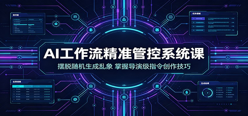 AI工作流精准管控系统课：摆脱随机生成乱象，掌握导演级指令创作技巧-吾爱云课堂