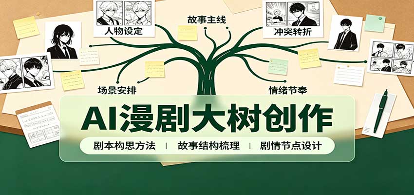 AI漫剧大树创作：剧本构思课程讲解，软件插件配置，配套工具资料完整梳理-吾爱云课堂