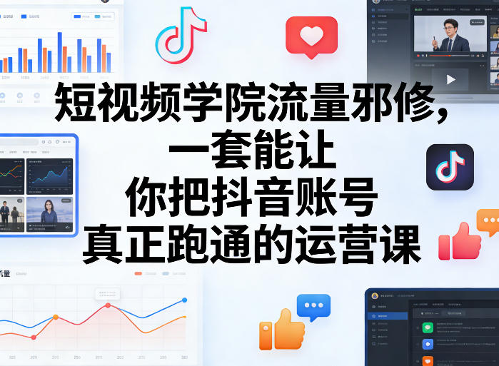短视频学院流量邪修，一套能让你把抖音账号真正跑通的运营课-吾爱云课堂