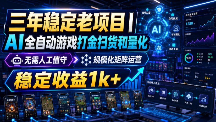稳定三年的海外游戏全自动搬砖玩法，日入千元，无脑操作！-吾爱云课堂