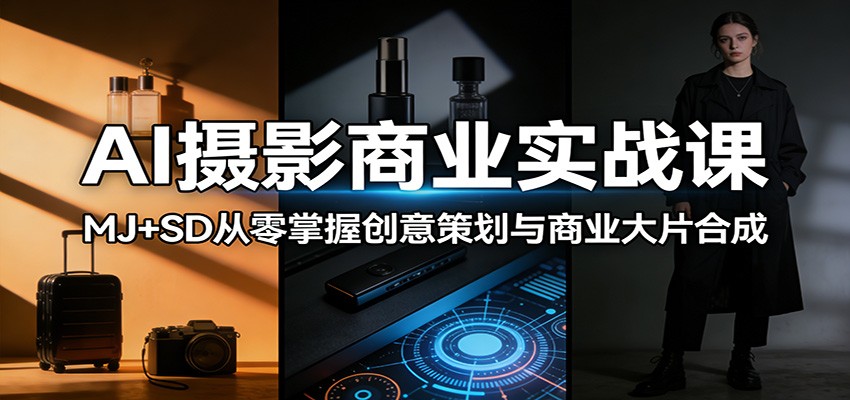 AI摄影商业实战课：MJ+SD从零掌握创意策划与商业大片合成-吾爱云课堂