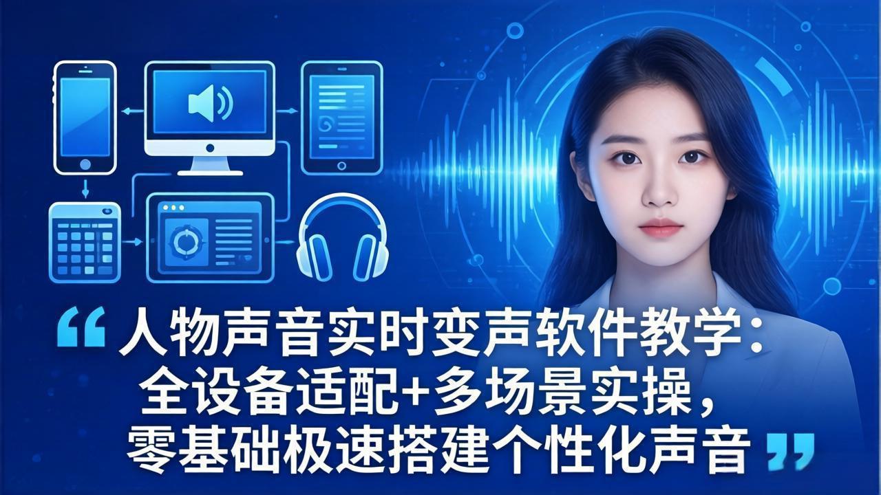 人物声音实时变声软件教学：全设备适配+多场景实操，零基础极速搭建个性化声音-吾爱云课堂