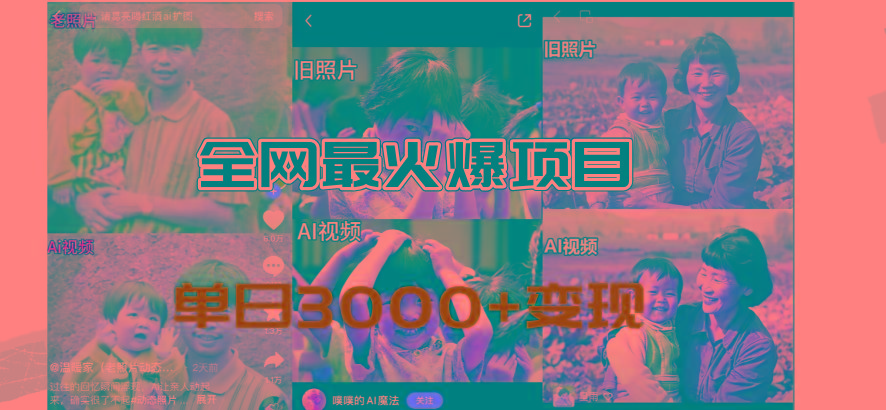 全网爆火的AI让老照片动起来教程,蹭热点日赚3000+,内含免费工具一键...-吾爱云课堂