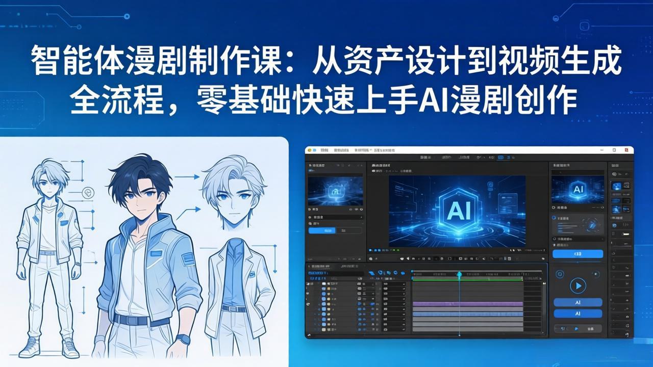 智能体漫剧制作课：从资产设计到视频生成全流程，零基础快速上手AI漫剧创作-吾爱云课堂
