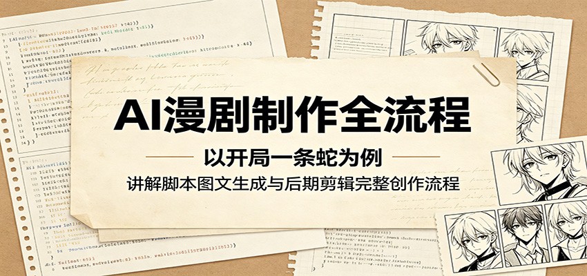 AI漫剧制作全流程：以开局一条蛇为例，讲解脚本图文生成与后期剪辑完整创作流程-吾爱云课堂
