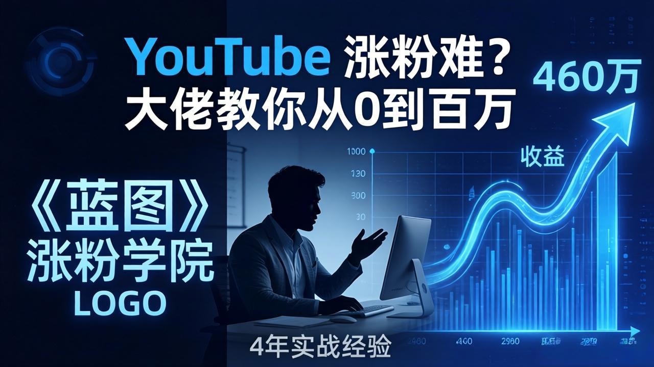 YouTube 涨粉难？《蓝图涨粉学院》：4 年赚 460 万的大佬教策略，从0到百万有路径！-吾爱云课堂