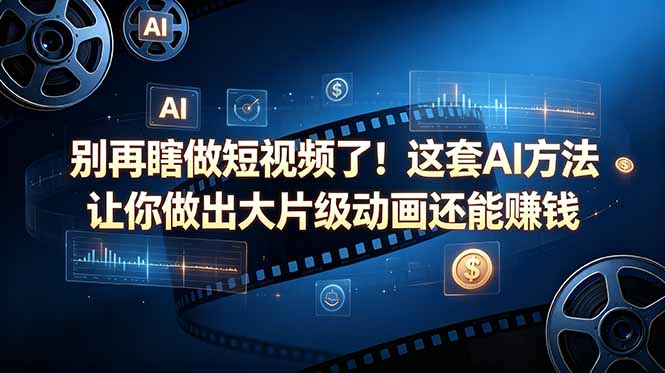 别再瞎做短视频了！这套 AI 方法让你做出大片级动画还能赚钱【原创双语字幕】-吾爱云课堂