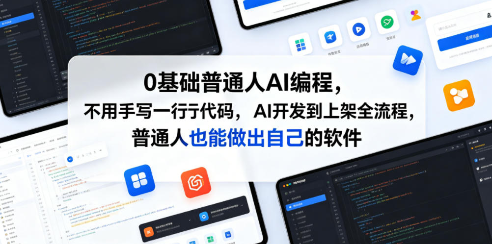 0基础普通人AI编程，不用手写一行代码，AI开发到上架全流程，普通人也能做出自己的软件-吾爱云课堂
