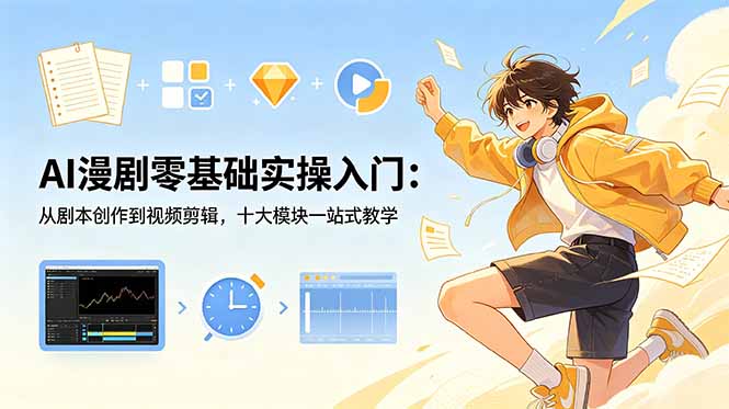 AI漫剧零基础实操入门：从剧本创作到视频剪辑，十大模块一站式教学-吾爱云课堂