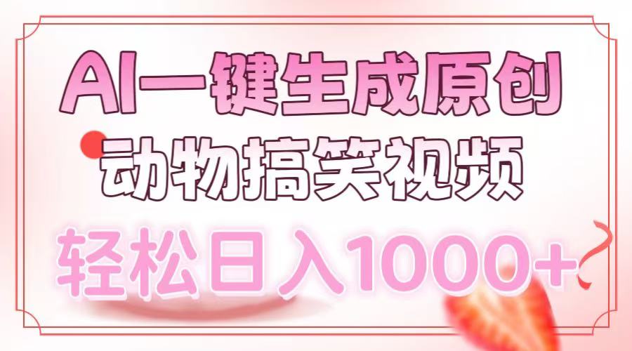 AI一键生成原创动物搞笑视频，轻松日入1000+-吾爱云课堂