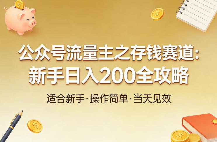 公众号流量主之存钱赛道，贴合当下需求，适合新手，一天收益2张-吾爱云课堂