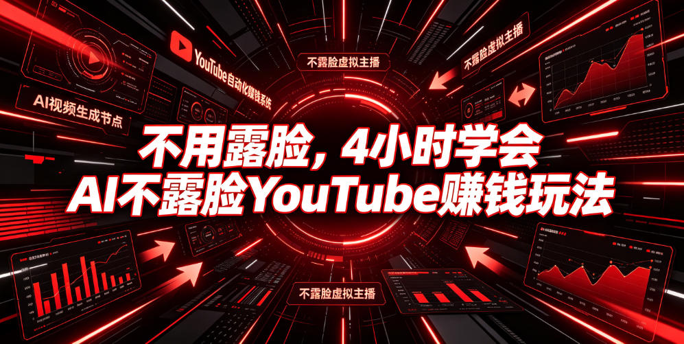 不用露脸，4小时学会AI不露脸YouTube賺钱玩法【原创双语字幕】-吾爱云课堂