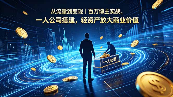 从流量到变现｜百万博主实战，一人公司搭建，轻资产放大商业价值-吾爱云课堂