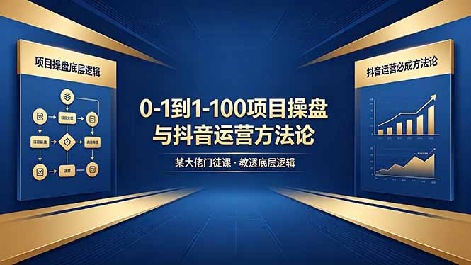 0-1到1-100怎么建？某大佬门徒课教透项目操盘底层逻辑+抖音运营必成方法论-吾爱云课堂