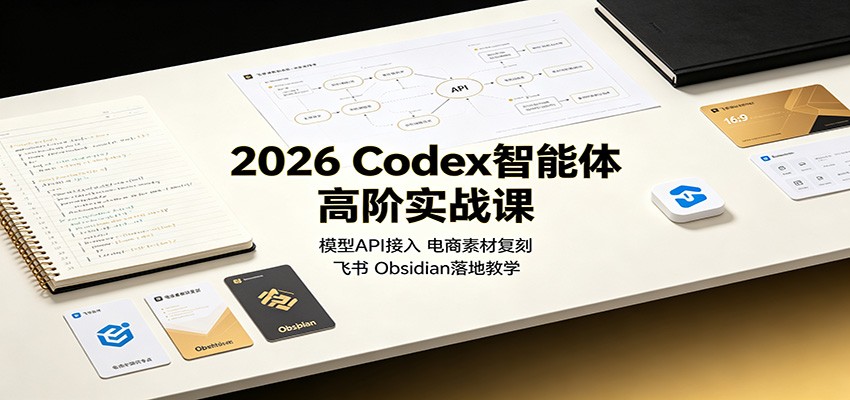 2026 Codex智能体高阶实战课：模型API接入，电商素材复刻，飞书Obsidian落地教学-吾爱云课堂