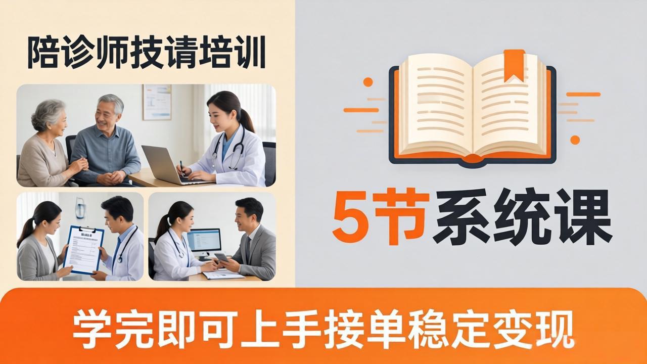 想做陪诊师不知从何下手？5节系统课教你掌握核心技能，学完即可上手接单稳定变现-吾爱云课堂