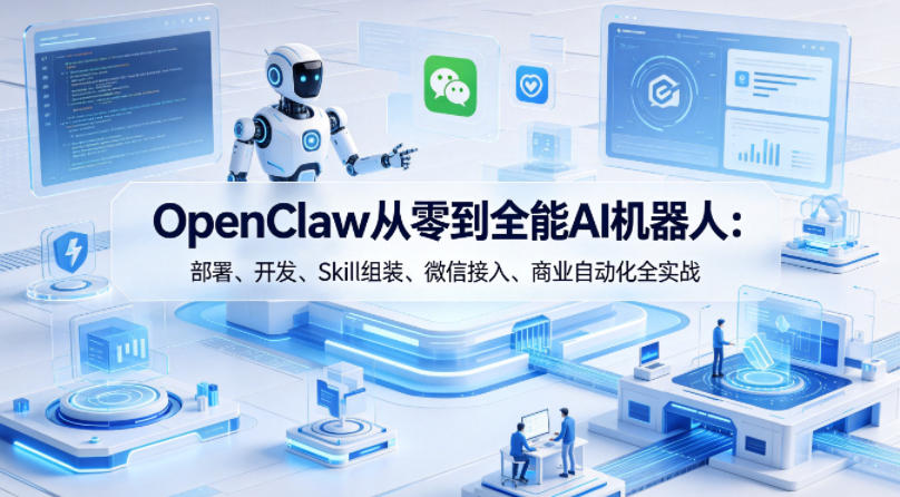 OpenClaw从零到全能AI机器人：部署、开发、Skill组装、微信接入、商业自动化全实战-吾爱云课堂
