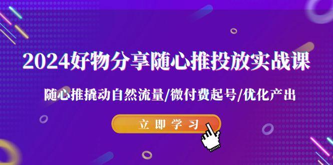 2024好物分享-随心推投放实战课 随心推撬动自然流量/微付费起号/优化产出-吾爱云课堂