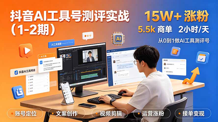 抖音AI工具号测评实战(1-2期-吾爱云课堂