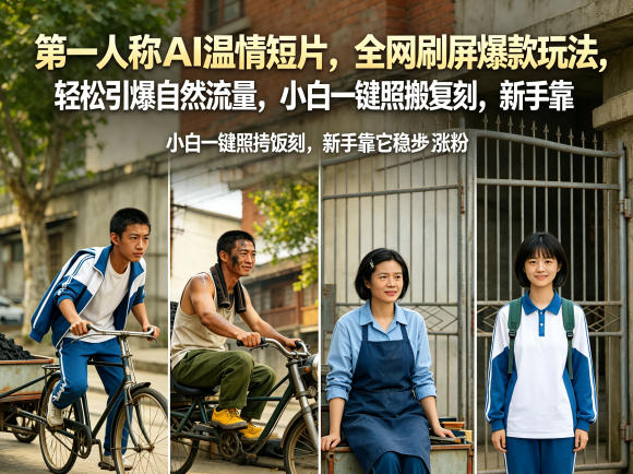 第一人称AI温情短片，全网刷屏爆款玩法，轻松引爆自然流量，小白一键照搬复刻，新手靠它稳步涨粉-吾爱云课堂
