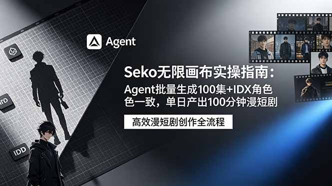 Seko无限画布实操指南：Agent批量生成100集+IDX角色一致，单日产出100分钟漫短剧-吾爱云课堂