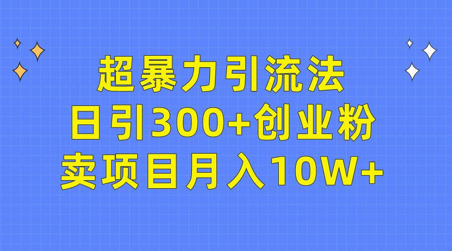 (9954期)超暴力引流法,日引300+创业粉,卖项目月入10W+-吾爱云课堂