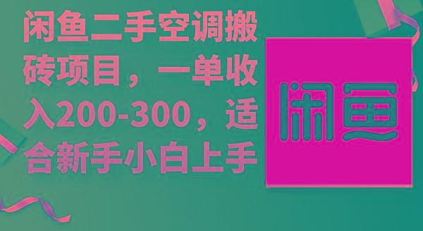 (9539期)闲鱼二手空调搬砖项目，一单收入200-300，适合新手小白上手-吾爱云课堂