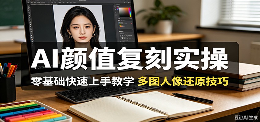 AI颜值复刻实操，零基础快速上手教学，多图人像还原技巧-吾爱云课堂