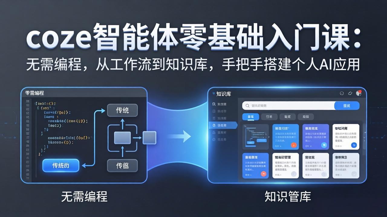 coze智能体零基础入门课：无需编程，从工作流到知识库，手把手搭建个人AI应用-吾爱云课堂