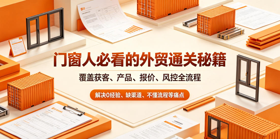 门窗人必看的外贸通关秘籍，块覆盖获客、产品、报价、风控全流程，解决0经验、缺渠道、不懂流程等痛点-吾爱云课堂