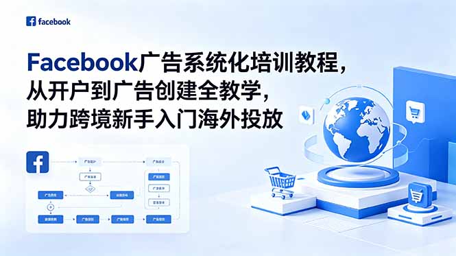Facebook广告系统化培训教程，从开户到广告创建全教学，助力跨境新手入门海外投放-吾爱云课堂