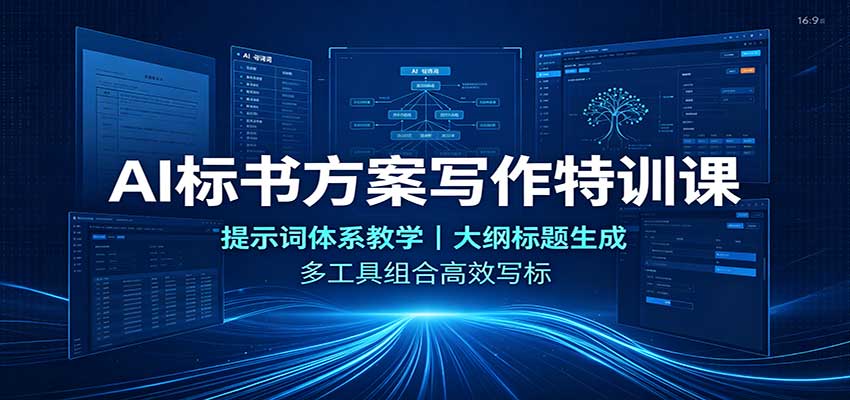 AI标书方案写作特训课：提示词体系教学，大纲标题生成，多工具组合高效写标-吾爱云课堂