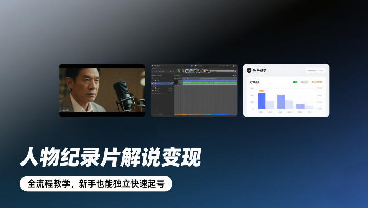 人物纪录片解说变现，全流程教学，新手也能独立快速起号-吾爱云课堂
