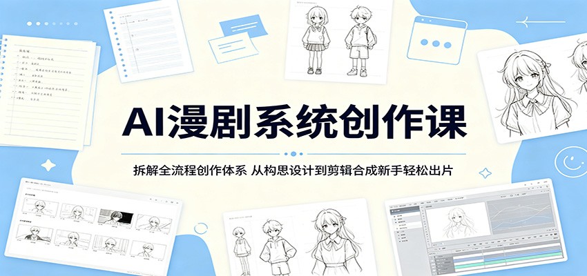 AI漫剧系统创作课：拆解全流程创作体系，从构思设计到剪辑合成新手轻松出片-吾爱云课堂