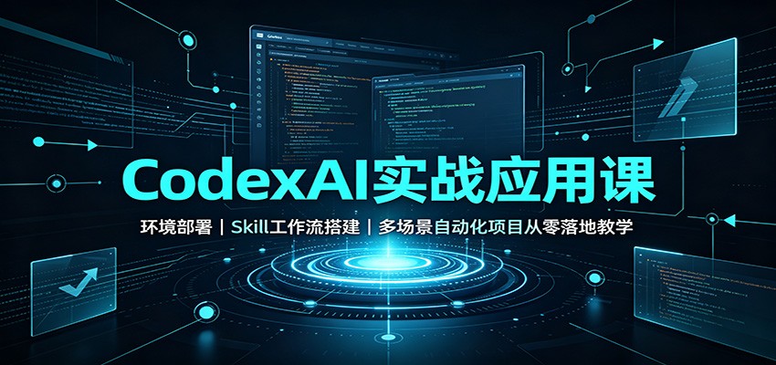 CodexAI实战应用课：环境部署Skill工作流搭建，多场景自动化项目从零落地教学-吾爱云课堂