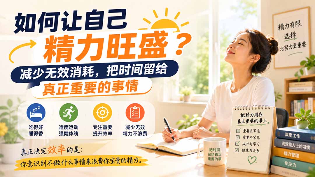 付费文章：如何让自己精力旺盛？减少无效消耗，把时间留给真正重要的事情-吾爱云课堂