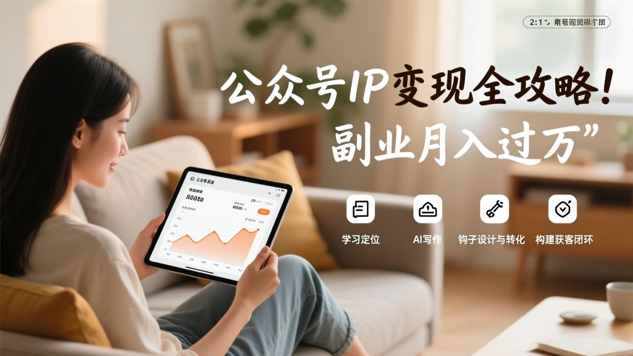 公众号IP变现全攻略，学习定位、AI写作、钩子设计与转化，构建获客闭环，副业月入过万-吾爱云课堂
