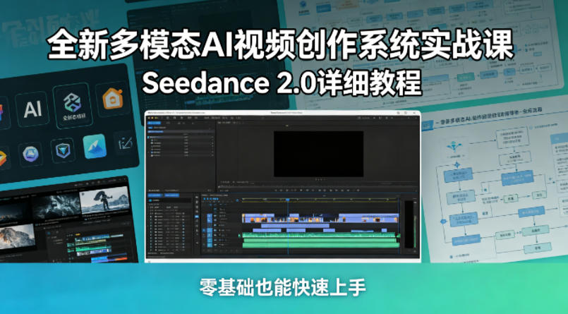 全新多模态AI视频创作系统实战课，Seedance 2.0详细教程，零基础也能快速上手-吾爱云课堂
