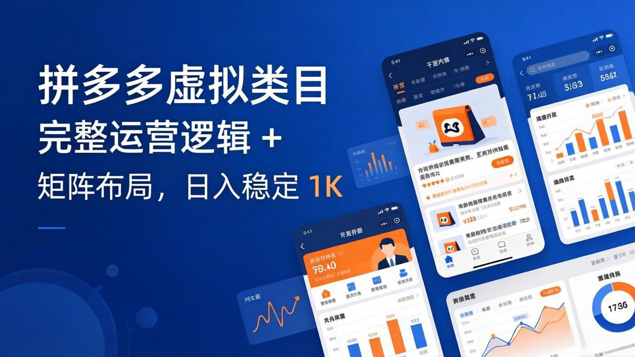 拼多多虚拟类目干货：完整运营逻辑 + 矩阵布局，日入稳定 1K-吾爱云课堂