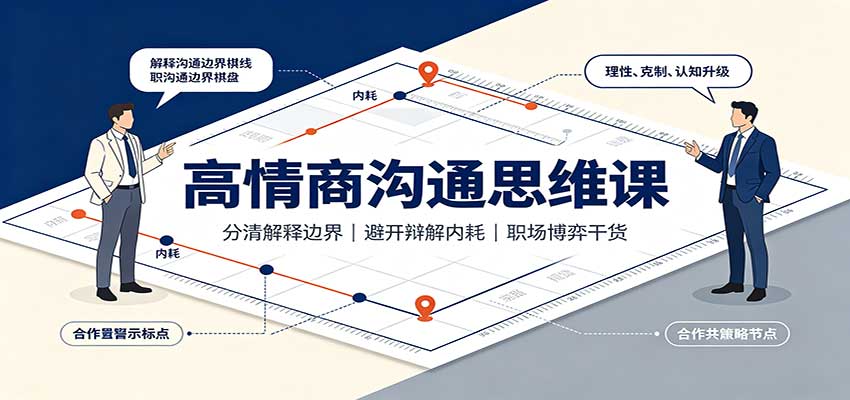 高情商沟通思维课：分清解释边界，避开辩解内耗，职场博弈干货-吾爱云课堂
