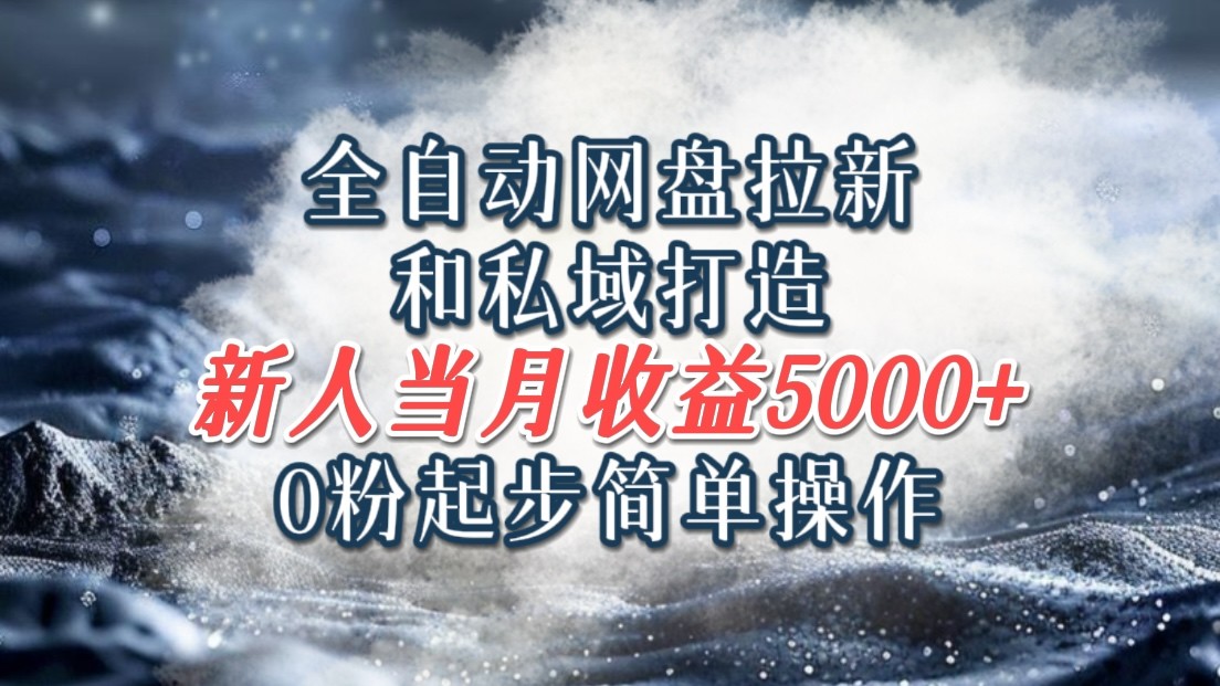 全自动网盘拉新和私域打造,0粉起步简单操作,新人入门当月收益5000以上-吾爱云课堂