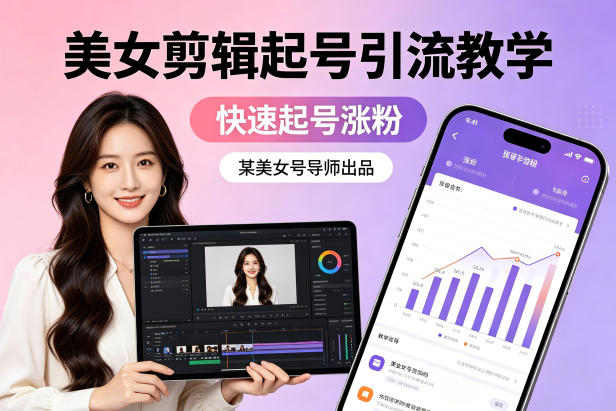 某美女号导师出品：美女剪辑起号引流教学，快速起号涨粉-吾爱云课堂