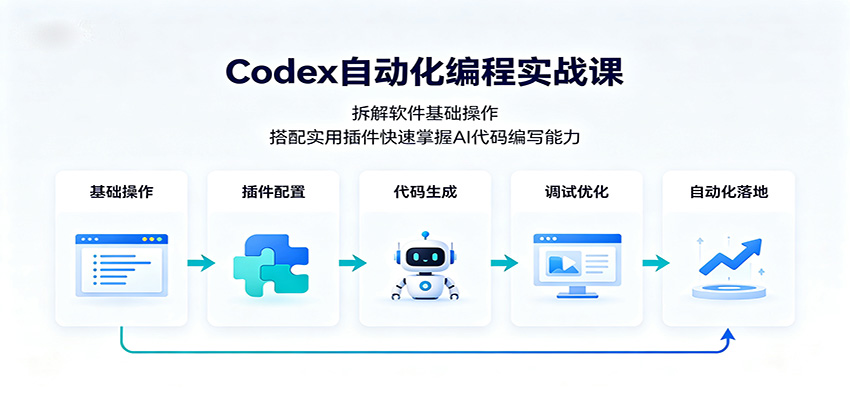 Codex自动化编程实战课：拆解软件基础操作，搭配实用插件快速掌握AI代码编写能力-吾爱云课堂