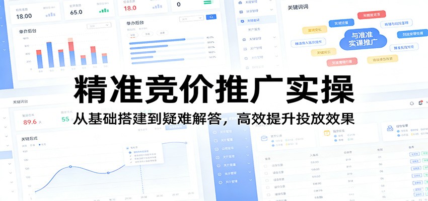 精准竞价推广实操：从基础搭建到疑难解答，高效提升投放效果-吾爱云课堂