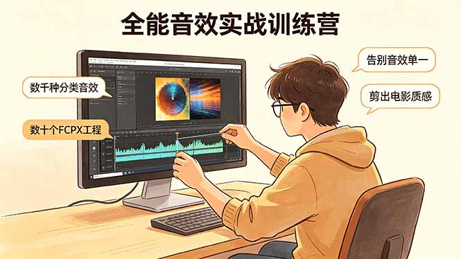 全能音效实战训练营：数千种分类音效+数十个FCPX工程，告别音效单一，剪出电影质感-吾爱云课堂