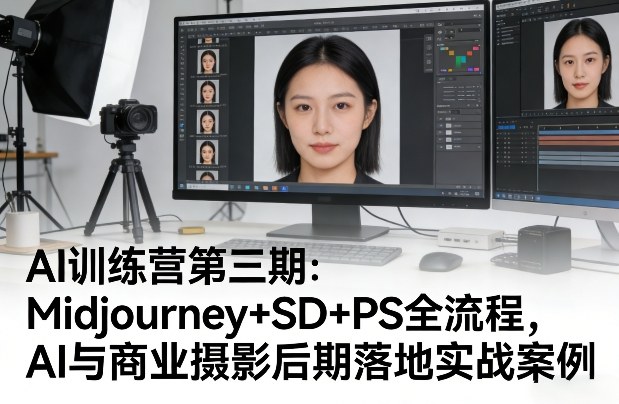 AI训练营第三期：Midjourney+SD+PS全流程，AI与商业摄影后期落地实战案例-吾爱云课堂
