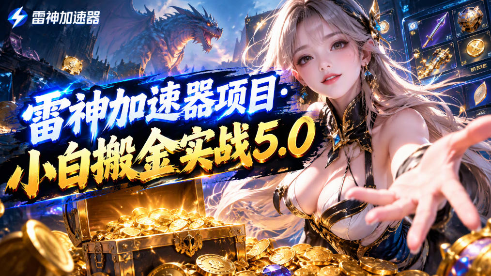 雷神加速器项目·小白搬金实战5.0，抖音W播100-150r，小白入局一天也能几十r-吾爱云课堂